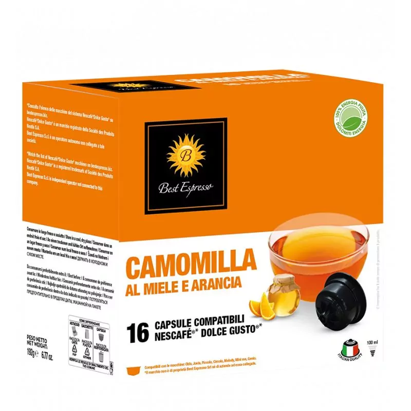 x16 Thé Camomille Miel Orange Compatibles Machine à Café Dolce Gusto®